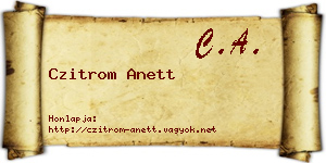 Czitrom Anett névjegykártya